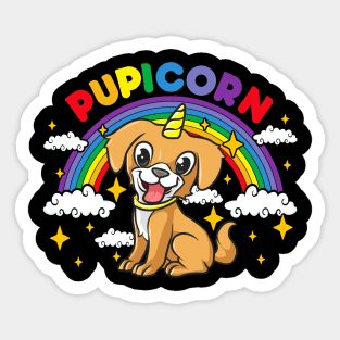 Gay Pride Rainbow Pupicorn Funny Puppy Unicorn Gift Sticker